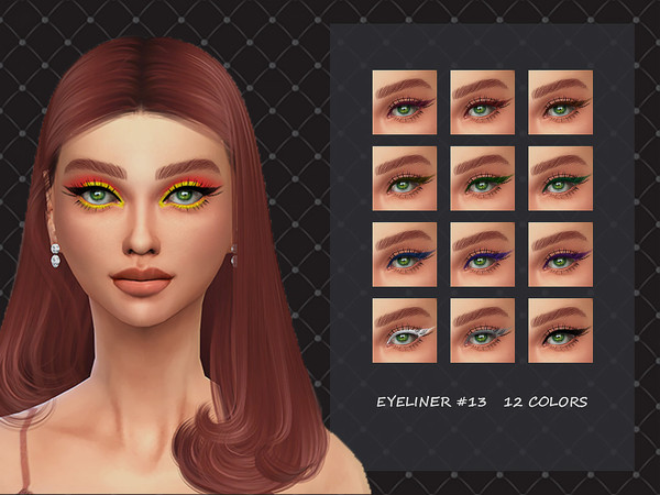 Sims 4 — EYELINER #13 by MELDEANNE — - CATEGORY: EYELINER - SWATCHES: 12 - GENDER: FEMALE