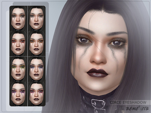 Sims 4 — Circe Eyeshadow [HQ] by Benevita — Circe Eyeshadow Makeup Category HQ Mod Compatible 8 Swatches For Female and