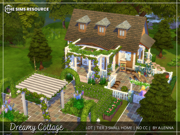 Sims 4 — Dreamy Cottage by Alenna2 — Lovely dreamy cottage with a beautiful garden. The inside is furnished and decorated