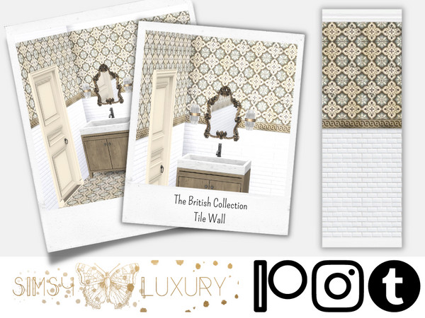 Sims 4 — The British Collection - Tile Wall by Sims4Luxury — From The British Collection publicly released on my website