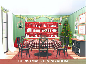 Sims 4 — Christmas Dining room - TSR only CC by Mini_Simmer — Room type: Dining room Size: 5x6 Price: $10,616 Wall