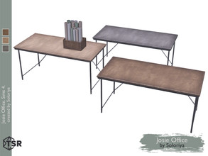 Sims 4 — Josie Office. Desk by soloriya — Wooden desk. Part of Josie Office set. 3 color variations. Category: Surfaces -