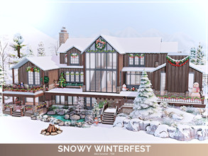 Sims 4 — Snowy Winterfest (shell) - TSR Only CC by Mini_Simmer — Winterfest large family home containing 8 bedrooms.