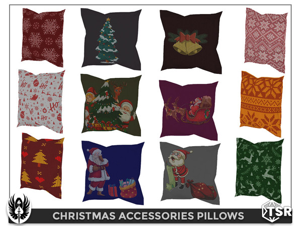 Sims 4 — Christmas Accessories Pillow by nemesis_im — Pillow from Christmas Accessories Set - 12 Colors - Base Game