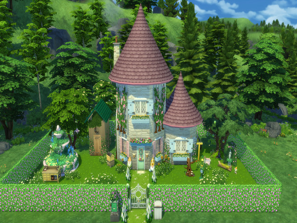 Sims 4 — Gnome Cottage by susancho932 — A cozy gnome's house decorated the yard with flowers.