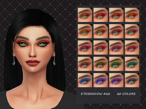 Sims 4 — MELDEANNE - EYESHADOW #20 by MELDEANNE — - CATEGORY: EYESHADOW - SWATCHES: 20 - GENDER: FEMALE