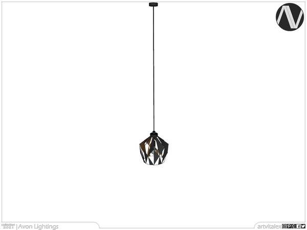 The Sims Resource - Avon Geometric Rustic Pendant Ceiling Lamp Medium