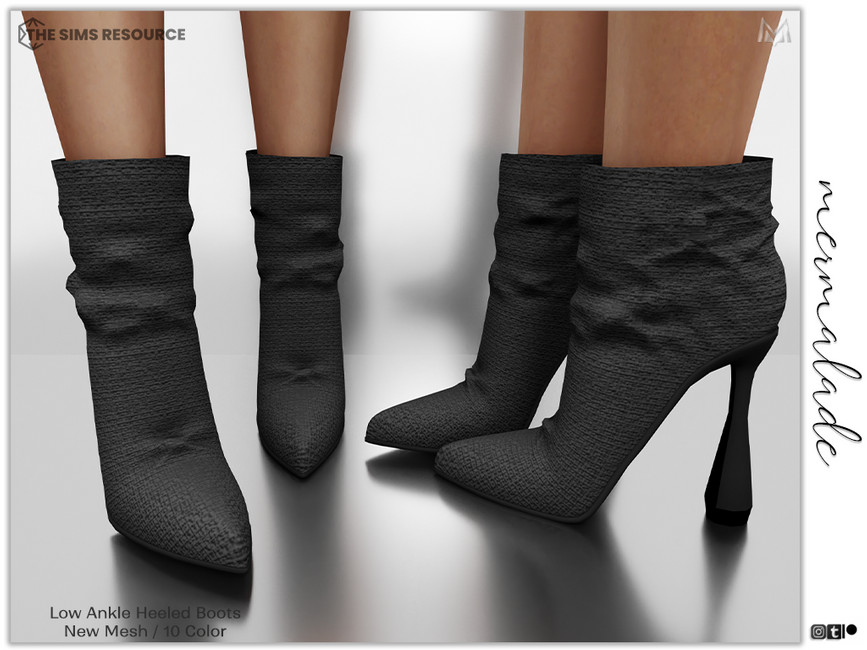 The Sims Resource - Low Ankle Heeled Boots S87