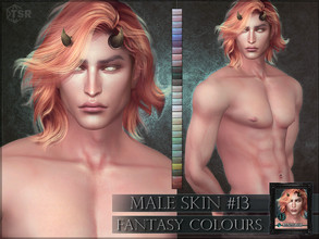 Sims 4 — Male skin 13 - Fantasy colours by RemusSirion — Full-coverage skin for male sims in fantasy shades This skin
