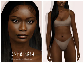 Sims 4 — [Patreon] Tasha Skin by thisisthem — HQ Compatible ; 2v (with/without eyebrows) ; 30 swatches , Skin Details