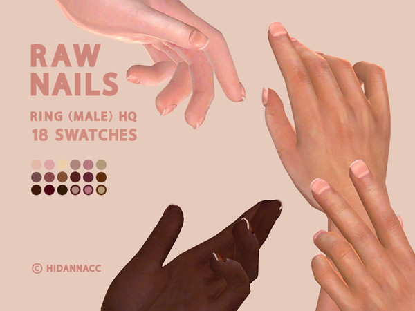 Sims 4 — Raw short nails - Realistic natural short nails - (M) HQ by HIDANNA — Raw short nails - Realistic natural short