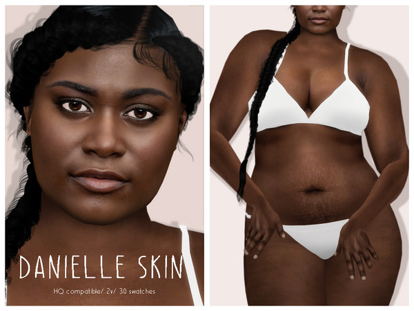 Sims 4 — [Patreon] Danielle Skin by thisisthem —  HQ Compatible ; 2v (with/without eyebrows) ; 30 swatches , Skin Details