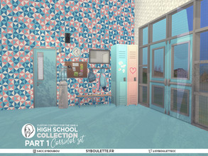 Sims 4 — Patreon release - High school Corridor set part 1 by Syboubou — This is a set that came with the release of the