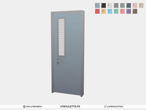 Sims 4 — Highchool corridor - Class door by Syboubou — Colorful doors with reenforced glass opening.