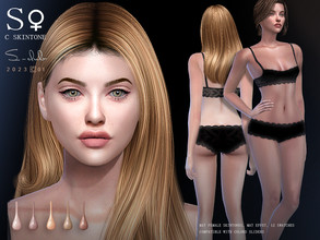 Sims 4 — Naturel skintones for female 0123 F  by S-Club — Naturel skintones for female, with 12 colors, compatible HQ