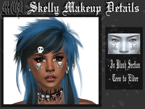 Sims 4 — Skelly Makeup Details by MaruChanBe2 — Cute little skulls and bones for cheeks <3 Art is 100% mine.