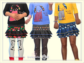 Sims 4 — Skirt Dog  by bukovka — Skirt for toddlers of girls. Installed standalone, suitable for the base game. 4 color