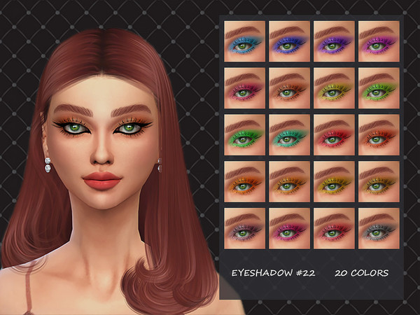 Sims 4 — MELDEANNE - EYESHADOW #22 by MELDEANNE — - CATEGORY: EYESHADOW - SWATCHES: 20 - GENDER: FEMALE