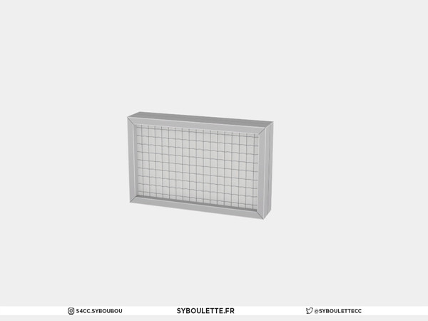 Sims 4 — Highchool corridor - Window (1 tile) by Syboubou — Reenforced wire glass window.