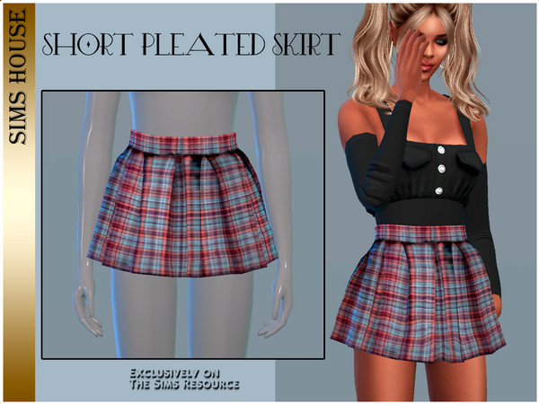 The Sims Resource - SHORT PLEATED SKIRT