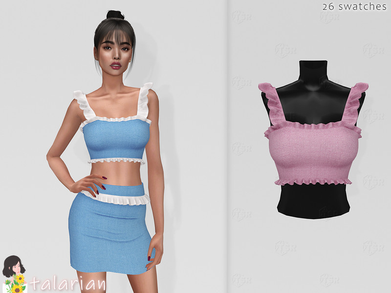 Summer ruffle tops - The Sims Resource