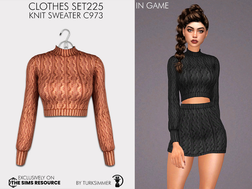 The Sims Resource Clothes SET225 Knit Sweater C973