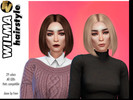 Sims 4 — Wilma Hairstyle by Frevi — New hairmesh. Middle part bob with 29 colors. All LODs, hat compatible. Make sure