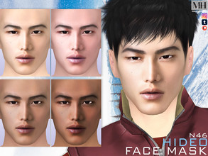 Sims 4 — Hideo Face Mask N46 by MagicHand — Asian male face in 5 skin color variations - HQ Compatible. Preview - CAS