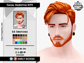Sims 4 — [Patreon] Facial Hair N79 by David_Mtv2 — All maxis color (24 colors).