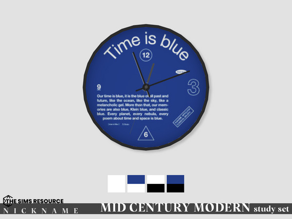 Sims 4 — MID CENTURY MODERN study set_clock by NICKNAME_sims4 — MID CENTURY MODERN study set 10 package files. MID