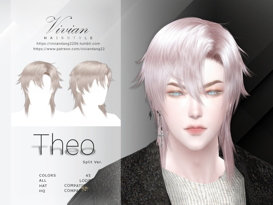 The Sims Resource - Theo (Split Ver) - HairStyle