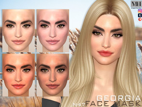 Sims 4 — Georgia Face Mask N47 by MagicHand — Georgia-inspired face in 5 skin color variations - HQ Compatible. Preview -