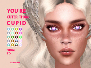 Sims 4 — Heart Cupid eyes vol.lII (Face Paint) - HQ by HIDANNA — Heart Cupid eyes vol.lII - Valentine's special