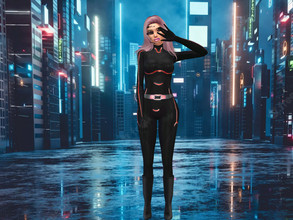 Sims 4 — Cyber Punk Sci-Fi City CAS Screen Background by stephanieroma — This is my first creation uploaded. It should be