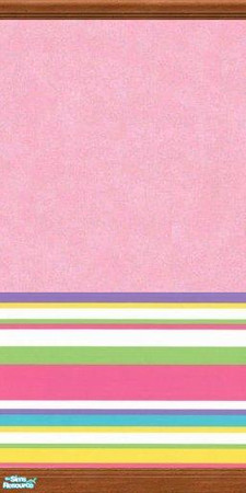 Sims 2 — Spongey Pink Walls w/Striped Base by literoticangel — Cheerful pink "Sponge" style wallpaper with