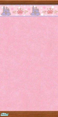 Sims 2 — Spongey Pink Walls w/Princess by literoticangel — Cheerful pink "Sponge" style wallpaper with classic