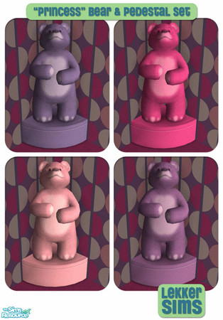 Sims 2 — Princess OFB Bear Pedestal Set by Lekker Sims — By Lekker Sims. Coordinates with other items in our