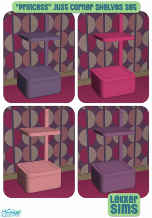 Sims 2 — Princess OFB Just Corner Shelves by Lekker Sims — By Lekker Sims. Coordinates with other items in our
