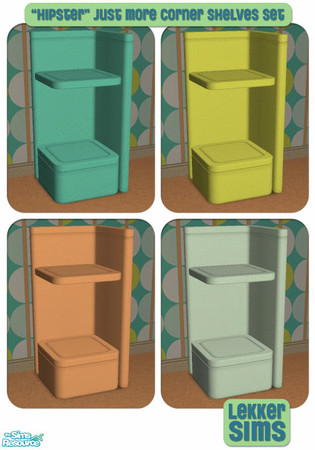 Sims 2 — Hipster Just More Corner Shelves by Lekker Sims — By Lekker Sims. Coordinates with other items in our