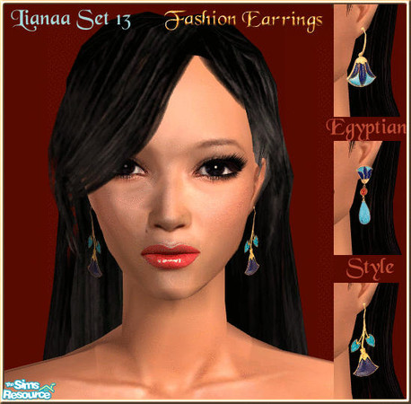 Sims 2 — Set 13 Fashion Earrings by Lianaa — Set 13 Fashion Earrings - Egyptian inspired earrings