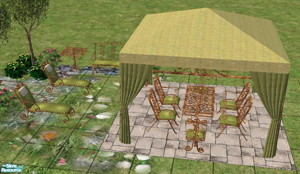 Sims 2 — Linequd nostalgic set 's green reco by wondernounou — You all know this linequd objects. I like this exterior