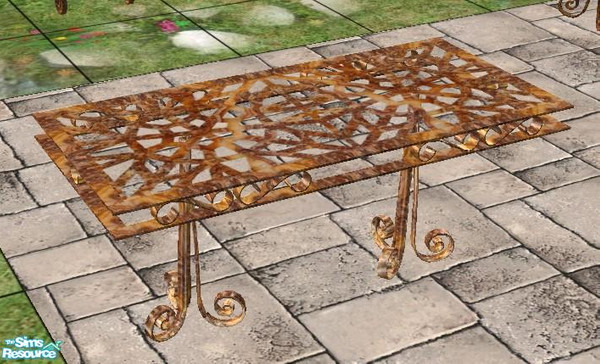 Sims 2 — two tiles table green recolor by wondernounou — You all know this linequd objects. I like this exterior set very