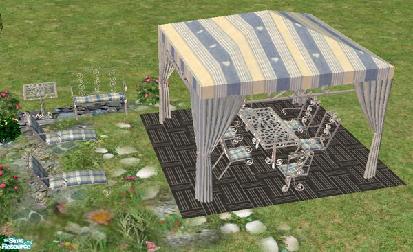 Sims 2 — linequd nostalgic in blue by wondernounou — You all know this linequd objects. I like this exterior set very