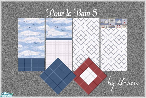 Sims 2 — Pour le Bain Set 5 by iZazu — Pour le Bain Sets include floors and walls for the bath and all can be found under
