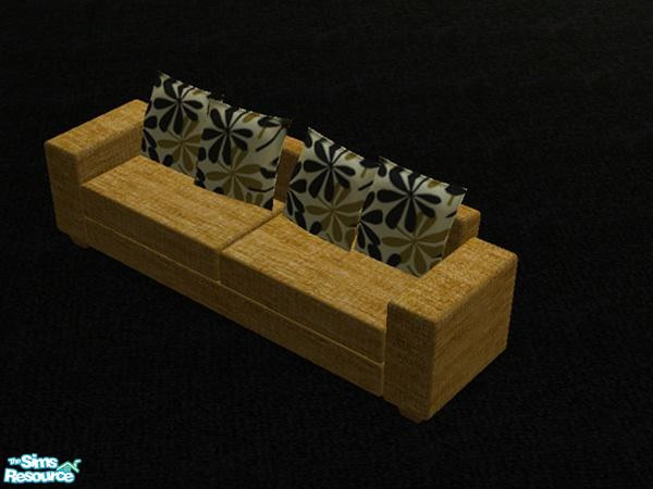 Sims 2 — Teak Living Room - sofa and armchair by alexpilgrim68 — Panda Moaneeum sofa/armchair in mustard wool chenille