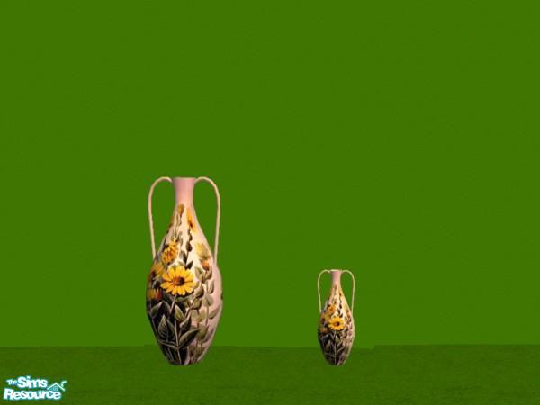 Sims 2 — leslie_SUNFLOWERS IN LIGHT10060- #270470 by peepers42 — set of 9 flower amphora/ urns goes with the wildflower