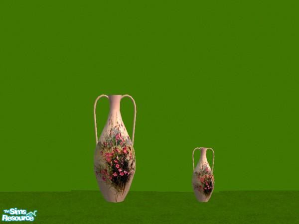 Sims 2 — leslie_PINK GERARDIA100606 - #270470 by peepers42 — set of 9 flower amphora/ urns goes with the wildflower