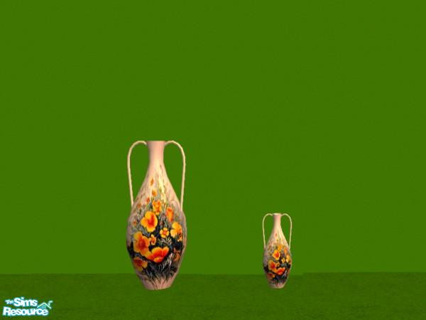Sims 2 — leslie_CALIFORINA POPPY10606 - #270470 by peepers42 — set of 9 flower amphora/ urns goes with the wildflower
