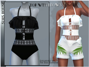 Sims 4 — TOP WITH BOWS by Sims_House — TOP WITH BOWS 8 options Women's bow top for The Sims 4. Can be used as a casual