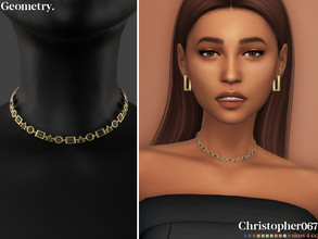 Sims 4 — Geometry Necklace by christopher0672 — This is an elegant circle, rectangle, and triangle shape charm jewel